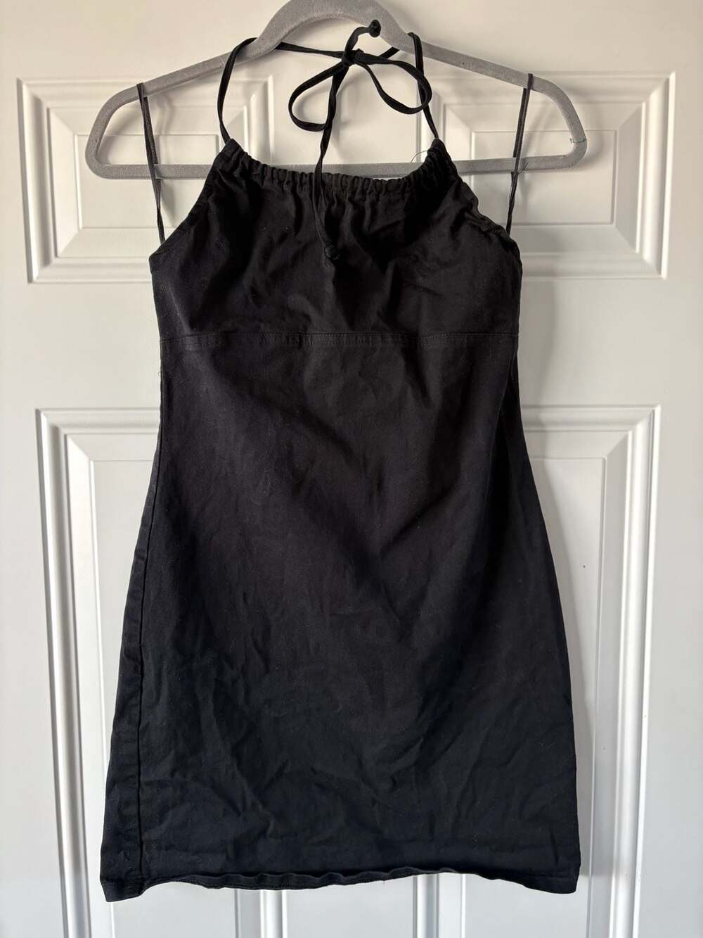 Vintage Charlotte Russe Black Halter Mini Dress Y2K